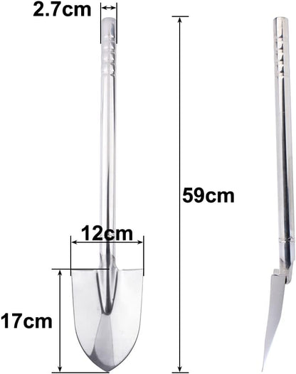 Stainless Steel Garden Shovel Hand Tool Digging Weeding Seeding Turning Soil 23.6-Inch 60CM