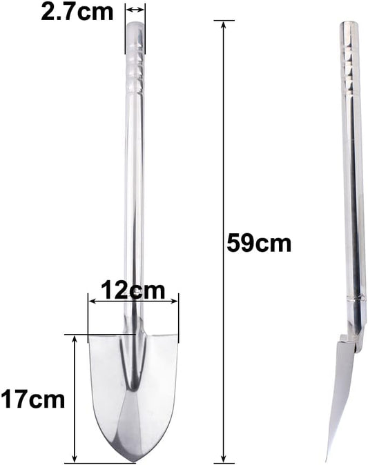 Stainless Steel Garden Shovel Hand Tool Digging Weeding Seeding Turning Soil 23.6-Inch 60CM