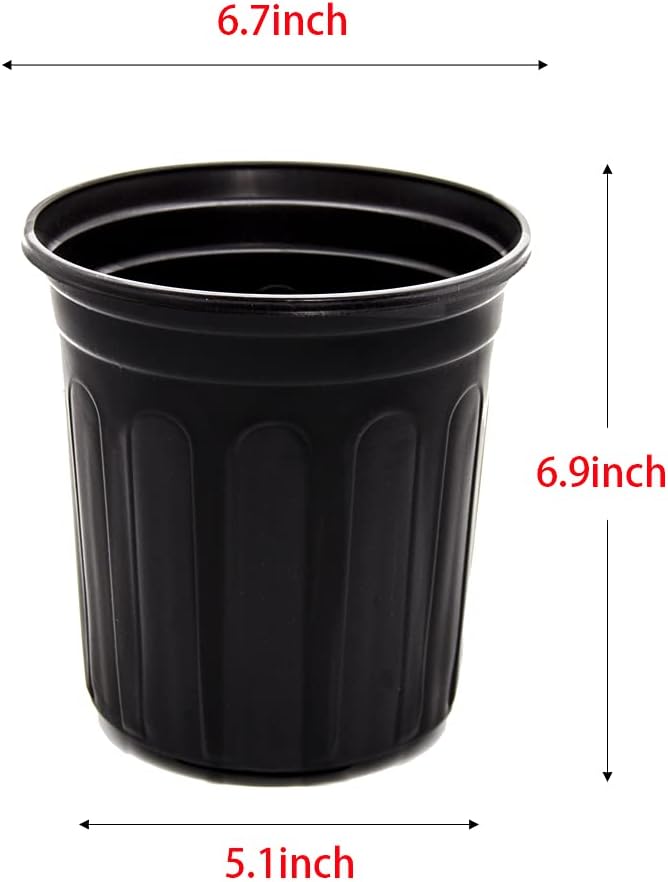 100-Pack 1 Gallon Flexible Flower Plant Nursery Pots, Plastic Plant Pots with Drainage Holes,Garden Flower Pots for Succulents, Seedlings, Cuttings, Transplanting