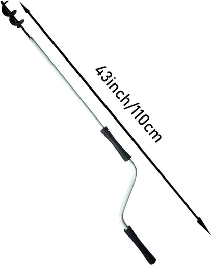 Compost Aerator Tool, 110CM Length Iron Composting Accessories - Manual Turners for Compos Bins and Garbage Decomposition, Rustproof and Durable