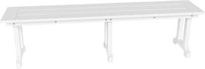 WestinTrends Malibu 65" Outdoor Dining Bench, All Weather Resistant Poly Lumber Patio Garden Bench Trestle Long Bench for Both Outdoor and Indoor, White
