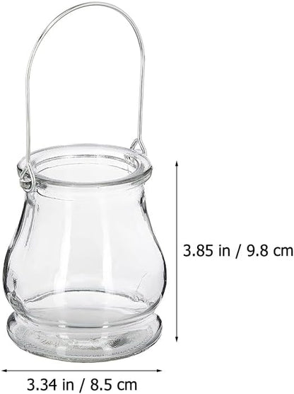 8PCS Hanging Glass Candle Holder: Hanging Glass Vase Air Plant Succulent Vase Hanger Plant Terrariums Orbs Air s for Party Wedding Centerpiece