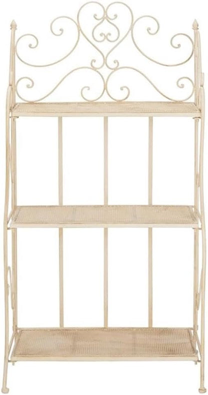 SAFAVIEH PAT5022A Outdoor Collection Torus Pearl White 3-Tier Shelf