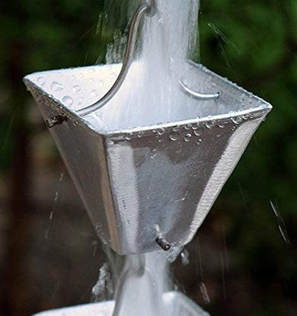Nutshell Stores Medium Square Cups Rain Chain - Aluminum - 15 Feet