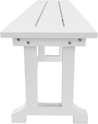 WestinTrends Malibu 65" Outdoor Dining Bench, All Weather Resistant Poly Lumber Patio Garden Bench Trestle Long Bench for Both Outdoor and Indoor, White