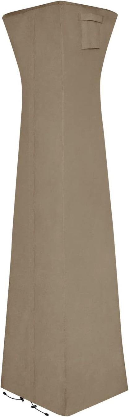 Easy-Going Pyramid Torch Patio Heater Cover with Zipper and Storage Bag, Waterproof Outdoor Heater Cover Dustproof, UV-Resisant, Wind-Resistant (90" H x 23" L x 23" W, Camel)