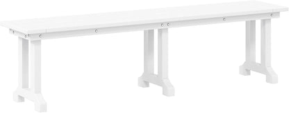 Outdoor Benches Weatherproof, Park Long Bench Poly Lumber Backless for Entryway Front Porch Garden Bench Seat for Patio, White