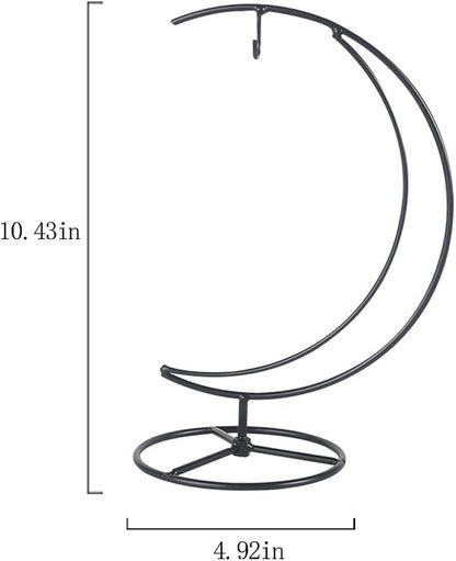 Ornament Display Stand Air Plant Stand Iron Hanging Stand Flower Pot Stand Rack Holder for Hanging Glass Globe Witch Ball Terrarium Christmas Ornament and Home Wedding Decoration(Black) (Moon)