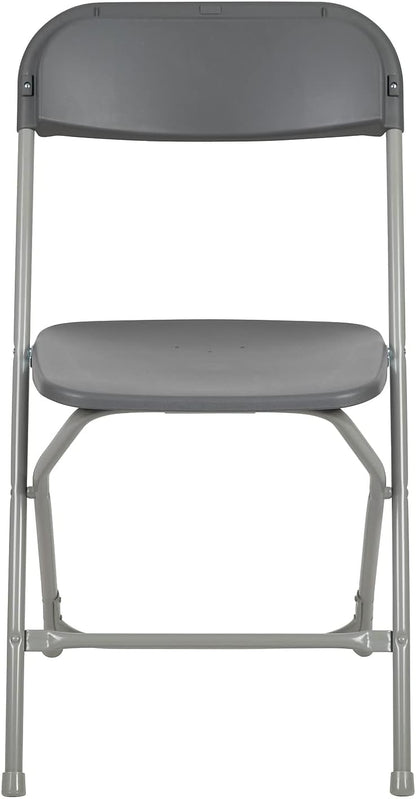 Flash Furniture Hercules Series Plastic Folding Chair - Grey - 2 Pack 650LB Weight Capacity Comfortable Event Chair-Lightweight Folding Chair