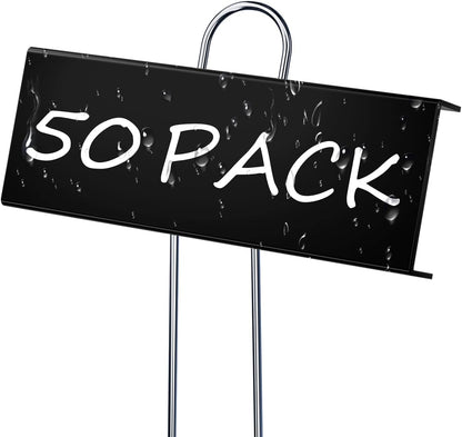 50 Pack Metal Plant Labels for Outdoor Garden Waterproof Plant Markers, Labels Garden Markers for Seedlings Herbs Vegetable Greenhouse Gifts, with Pen - Black