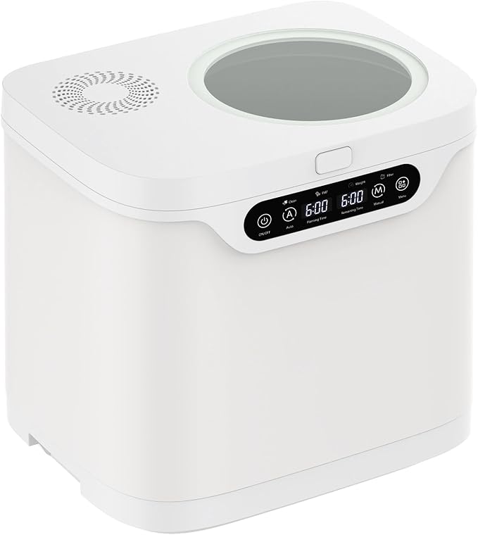 4L Electric Composter for Kitchen, Smart Compost Bin Outdoor Indoor, Auto-Cleaning, 2 Detachable Carbon Filter, Turn Food Waste to Fertilizer for Garden