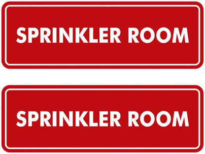 Signs ByLITA Standard Sprinkler Room Sign (Red) - Large 2 Pack