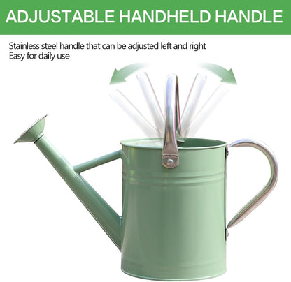 Metal Watering Can, One Gallon Watering Cans Stainless Steel for Outdoor Indoor Garden Plants Watering (Cream Green)