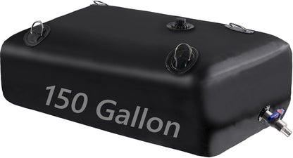 Water Storage Bladder, Water Tank, 150 Gallon Foldable Portable Water Storage, Large Water Storage Containers with 3/4" PVC Spigot Kit for Camping, Garden, Emergency Water Storage