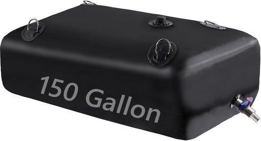Water Storage Bladder, Water Tank, 150 Gallon Foldable Portable Water Storage, Large Water Storage Containers with 3/4" PVC Spigot Kit for Camping, Garden, Emergency Water Storage