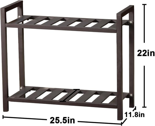 Versatile Indoor/Outdoor Plant Stand – High-Strength Aluminum with 300 LBS Load Capacity - Ideal Decor for Patios, Gardens, Living Rooms | L25.5 x W11.8 x H22 inches
