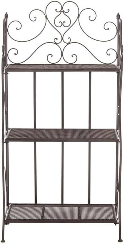 SAFAVIEH PAT5022B Outdoor Collection Torus Unearthed Rust 3-Tier Shelf