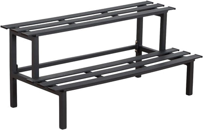 Sturdy 2-Tier Metal Plant Stand for Outdoor & Indoor, Decorative Planter Display Shelf Unit for Garden Patio Balcony Living Room