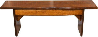 Rustic Red Door Co. Live Edge Wooden Bench - Solid Wood Dining Bench Furniture - Natural Edge Wooden Slab Bench (4' Long, Oak Wood with Michaels Stain)