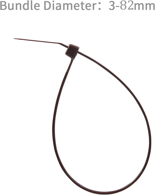 XINGO 1000 PCS Brown Zip Ties 12 Inch, 60 LBS Tensile Strength, Self-Locking Nylon Plastic Nylon PA66 Wire Ties for Indoor and Outdoor Use