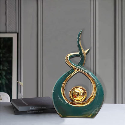 Norrclp Home Decor Modern Abstract Art Ceramic Statue Table Decorations for Dining Room Living Room Office Centerpiece