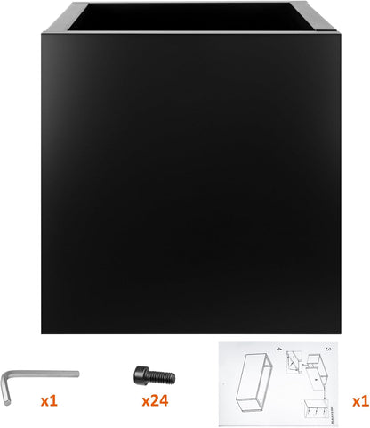 Steel Planter Box 24"x24"x25", Square Metal Planter Box Indoor&Outdoor, Steel Planter Heavy Duty for Commercial and Residential Use