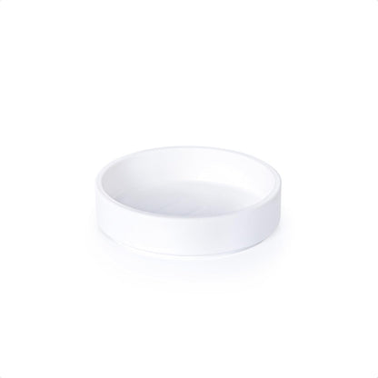 Phoenix Vine 4 Inch Plastic Plant Saucer Water Drip Tray, Heavy Sturdy Round Plant Drainage Tray for Indoors Outdoor, Matte White, 21-TY-4W-1