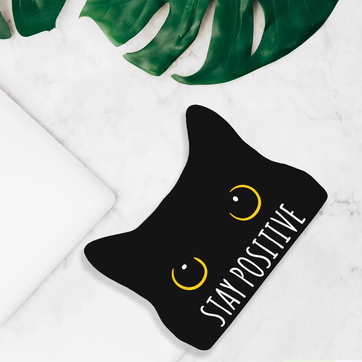 Stay Positive Funny Bathroom Acrylic Decor Sign Black Cat Decor Cat Decor for Home Bathroom Cat Lover Gifts For Women Men