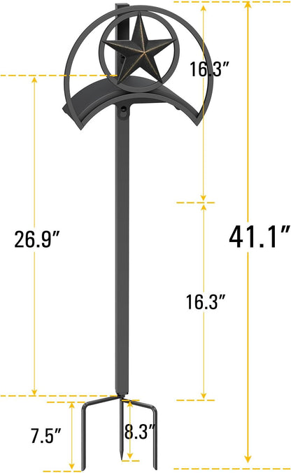 GOFORWILD Garden Hose Holder, Decorative Hose Butler Sturdy Water Hose Rack, Durable Wall Hose Hanger, Hose Reel, Holds 125-Feet of 5/8-Inch Hose, Made of Gauge Steel, 7010