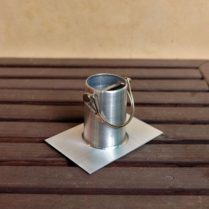 Nutshell Stores Medium Square Cups Rain Chain - Weathered Steel - 9 Feet