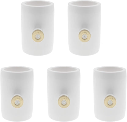 5 Pcs PVC Mist Nozzle Coupling with Brass Mist Nozzle for 1/2 Inch PVC Pipe for Greenhouse Outdoor Misting Cooling System (White)