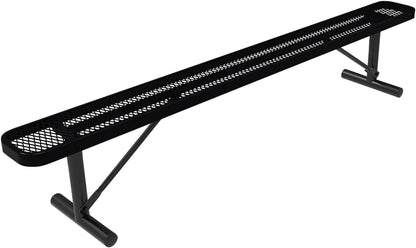 Coated Outdoor Furniture Heavy-Duty Portable Outdoor Bench Thermoplastic Coated, Expanded Metal, Commercial-Grade Seating, Made in America (Portable Without Back, 8 Ft, Black)