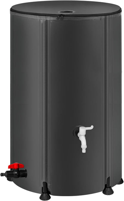 Collapsible Rain Barrel Water Storage Containers-100 Gallon Portable Rainwater Collect System Water Tank to Collect Rainwater from Gutter Downspout Water Catcher with Spigots,Filter＆Overflow Kits