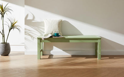 Psilvam Outdoor Bench, Two Person Poly Lumber Porch Bench, Weatherproof Garden Bench That Never Rot and Fade, All-Weather Patio Bench Suit for Garden, Porch, and Park (Green)