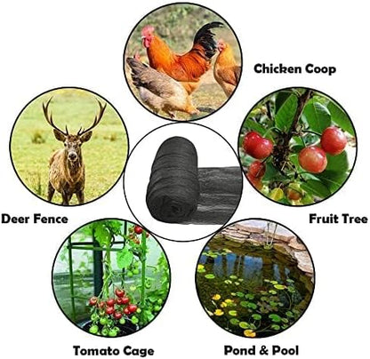 Meanchen Bird Netting for Garden 30x30 Ft, 1/2" Mesh Garden Netting,Heavy Duty Deer Netting,Protect Vegetable Plants and Fruit Trees,Garden Mesh Fence for Blueberry Bushes