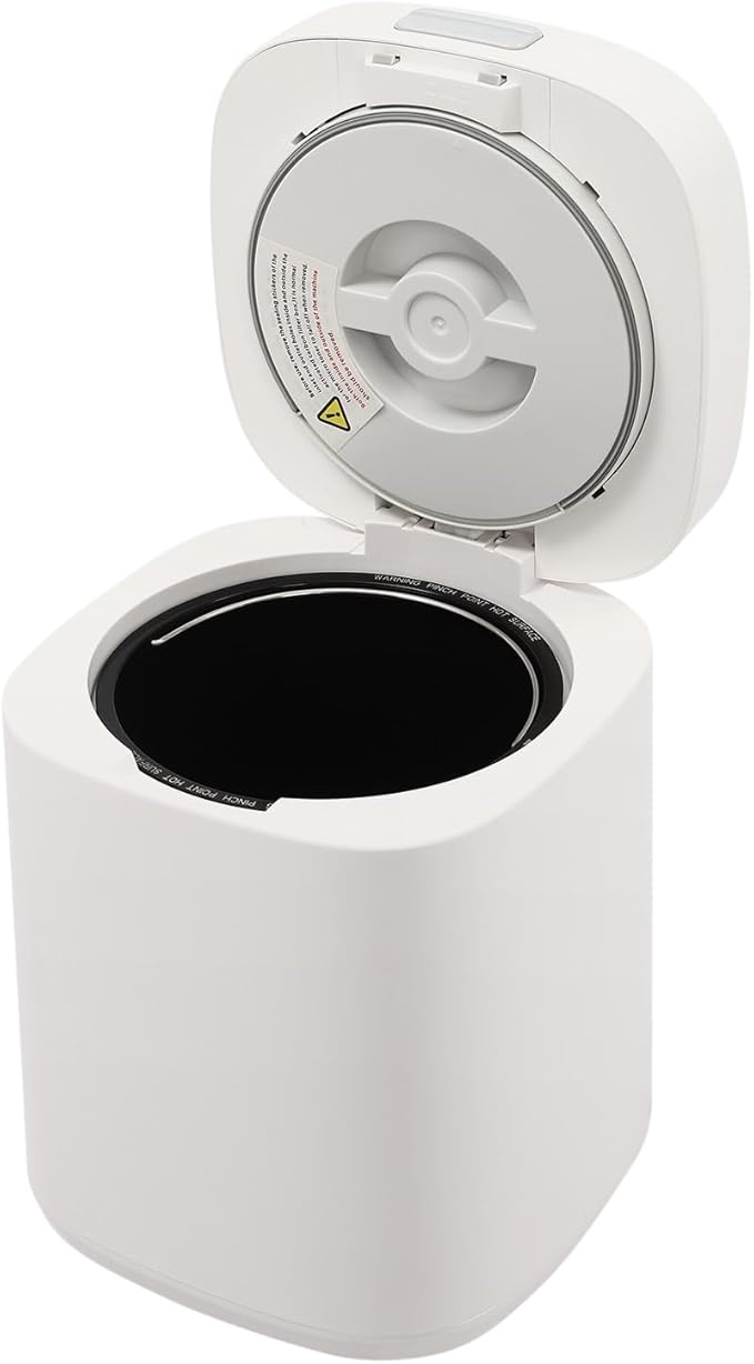2.5L Electric Kitchen Composter, Indoor/Outdoor Composting Machine, Countertop Compost Machine Turn Food Waste and Scraps into Fertilizer for Garden Plants, White
