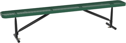 8 Feet Heavy Duty Metal Park Bench for Outside, Outdoor Bench with Portable Frame, Commercial Benches for Shopping Mall, Store, Park, Patio, Deck, Green
