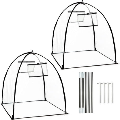 Plant Covers Freeze Protection, Clear Outdoor Garden Frost Cover, Plant Protectors from Animals, Garden cloches for Plants, Potted Fruit min Greenhouse(Transparent,2-Pack)