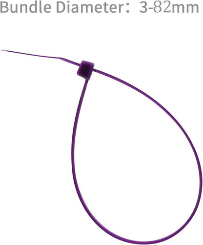 XINGO 1000 PCS Purple Zip Ties 12 Inch, 60 LBS Tensile Strength, Self-Locking Nylon Plastic Nylon PA66 Wire Ties for Indoor and Outdoor Use