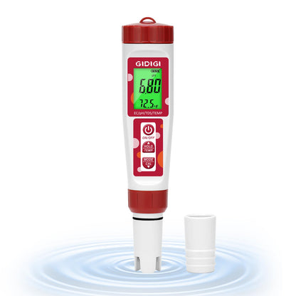 pH Meter for Water, 4 in 1 EC PPM Temp pH Tester for Hydroponic, TDS Water Tester for Drinking Water, Digital pH Meter with Backlit & ATC for Hydroponic Nutrient, Pool, Aquarium, Home Use