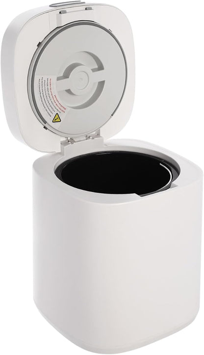 2.5L/0.66gal Electric Composting Machine, Three Working Modes Kitchen Composter with Lid and Removable Bucket, Composting Machine for Apartment Kitchen Countertop, White