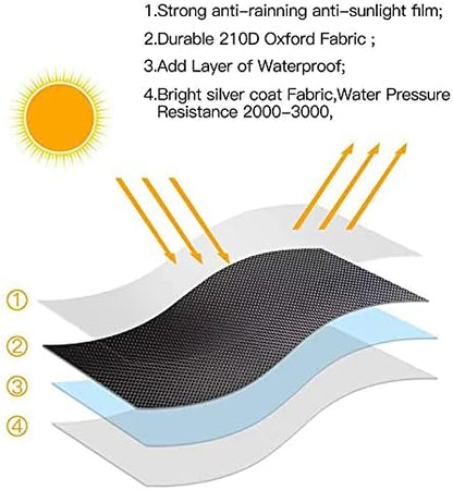 Patio Tabletop Heater Covers with Zipper and Storage Bag,Waterproof,Dustproof,Wind-Resistant,Sunlight-Resistant,Snow-Resistant,Black,38'' Height x 24" Dome x 14.5" Base