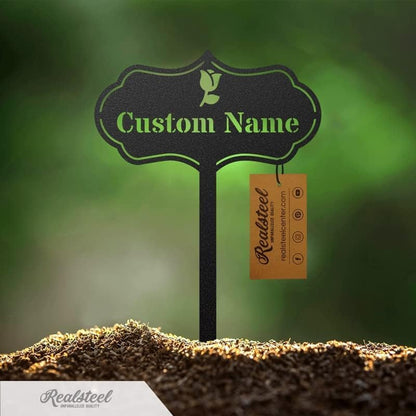 RealSteel – Customizable Seed & Plant Markers - Outdoor Herb Garden Stakes - Elegant Fruit/Vegetable Labels - Steel Plant Tags for Pots - Classy Design for Farmhouse/Greenhouse – Sprout Icon
