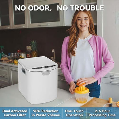 3.5L Smart Electric Composter for Kitchen, Auto-Cleaning & Odor-Free, LED Display, Low Noise, Turns Food Waste into Dry Fertilizer, Indoor/Outdoor Use, Eco-Friendly Solution