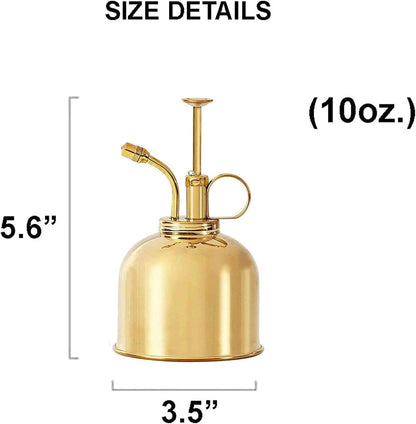 Brass Plant Mister (2 Pack) Indoor Plant Mister, Terrarium Mister, Orchid Spritzer, Succulent, Spray Bottle Mister, Plant Sprayer | A Beautiful and Useful Houseplant Accessory
