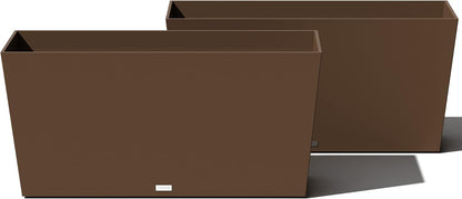 Veradek Pure Series Midori Trough Planter - Large Rectangular Planter for Indoor or Outdoor Deck/Porch | Durable All-Weather Use with Drainage Holes | Modern Decor for Shrubs, Flowers, Small Plants