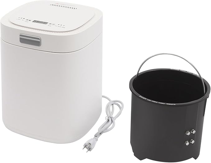 Electric Composter for Kitchen,Smart Compost Bin Indoor/Outdoor,2.5L Large Capacity Odorless Composter Kitchen Countertop,Auto-Cleaning Home Compost Machine (White)