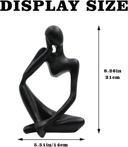Thinker Statues and Sculptures, Resin Thinker Statue Ornaments, Abstract Style Sculptures, Housewarming Gifts, Housewarming Decorations, Living Room Dining Desk Decorations(Black Right, Large)