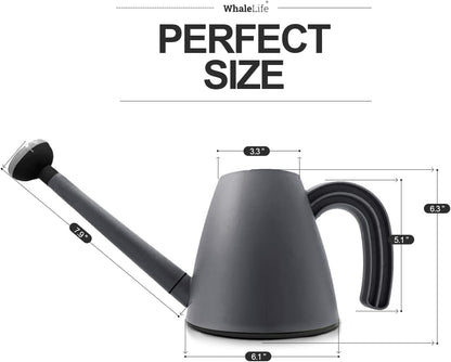 WhaleLife Indoor Watering Can for House Bonsai Plants (2.0L, Gray)