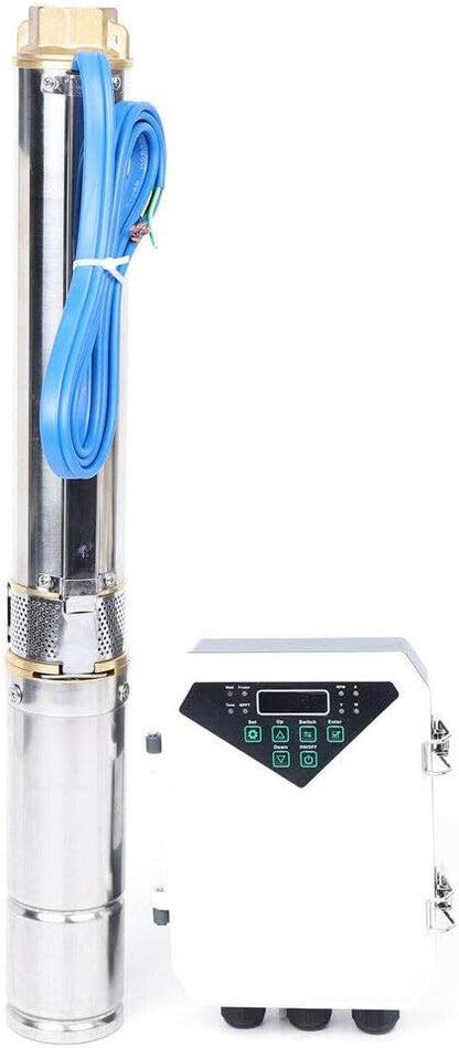 3 Inch Solar Water Pump Submersible Well Deep Bore Screw Well Garden Irrigation Kit with MPPT Controller (48V 400W)
